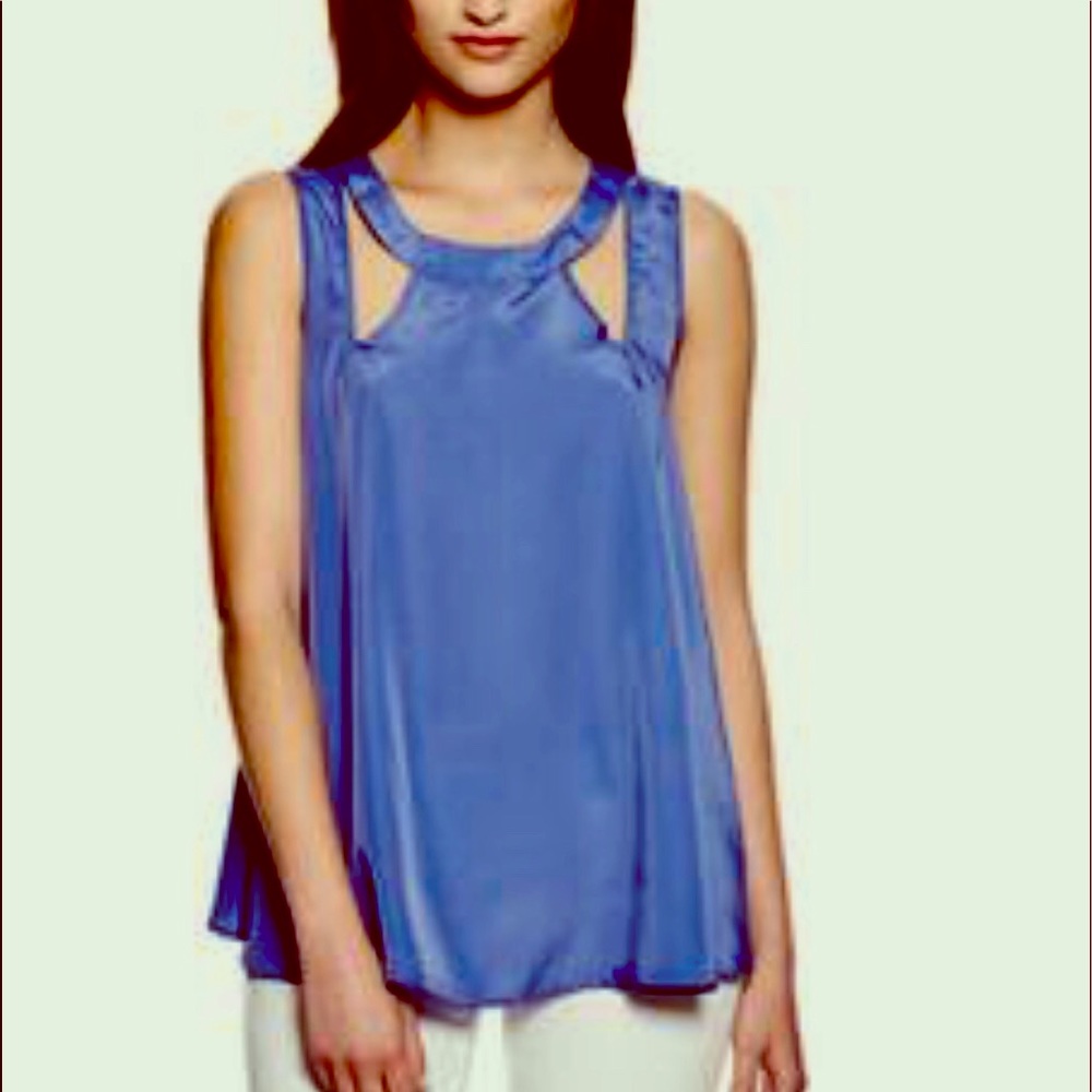 Nordstrom Blue Button Back Blouse